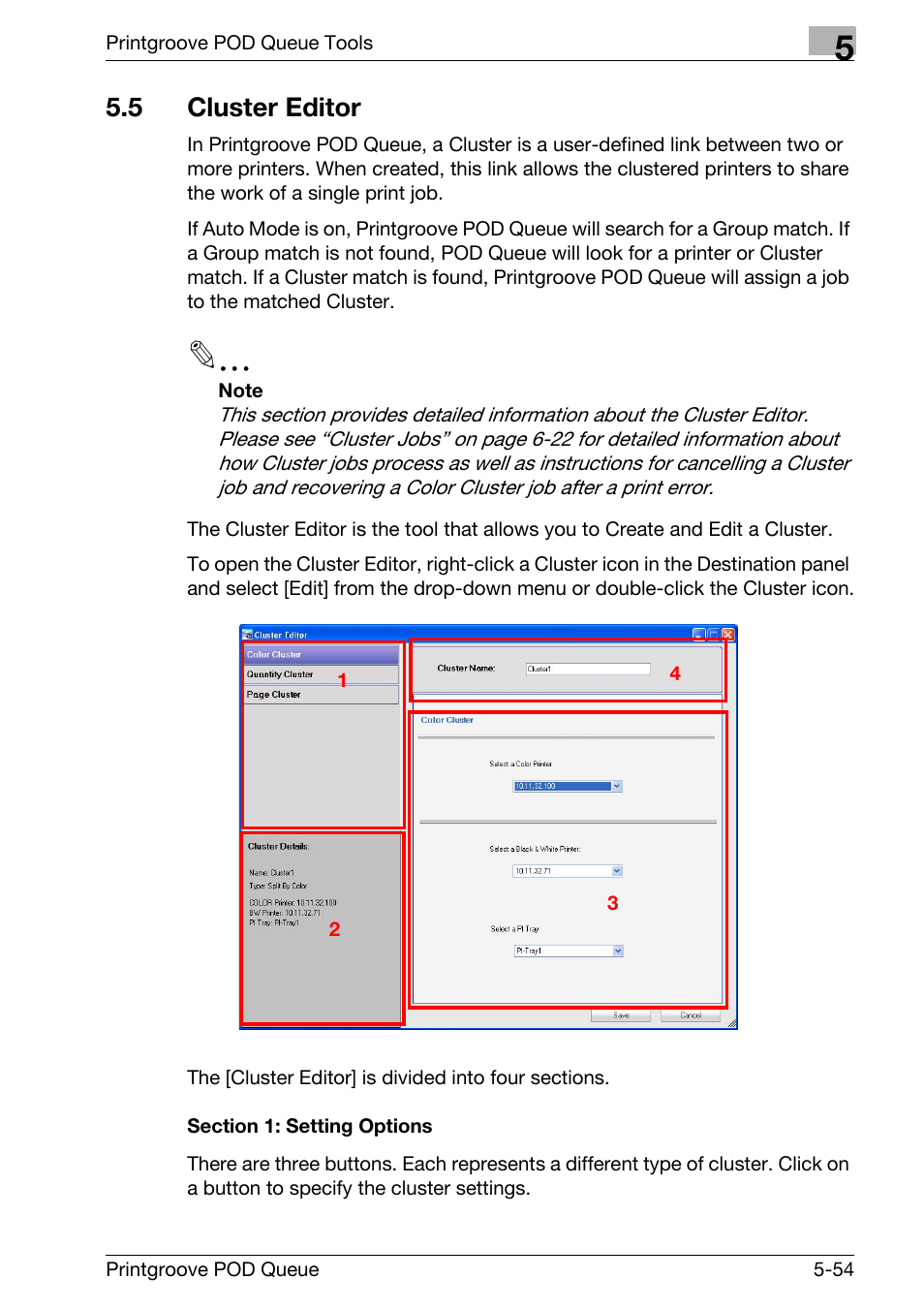 5 cluster editor, Cluster editor -54 | Konica Minolta Printgroove User Manual | Page 125 / 195