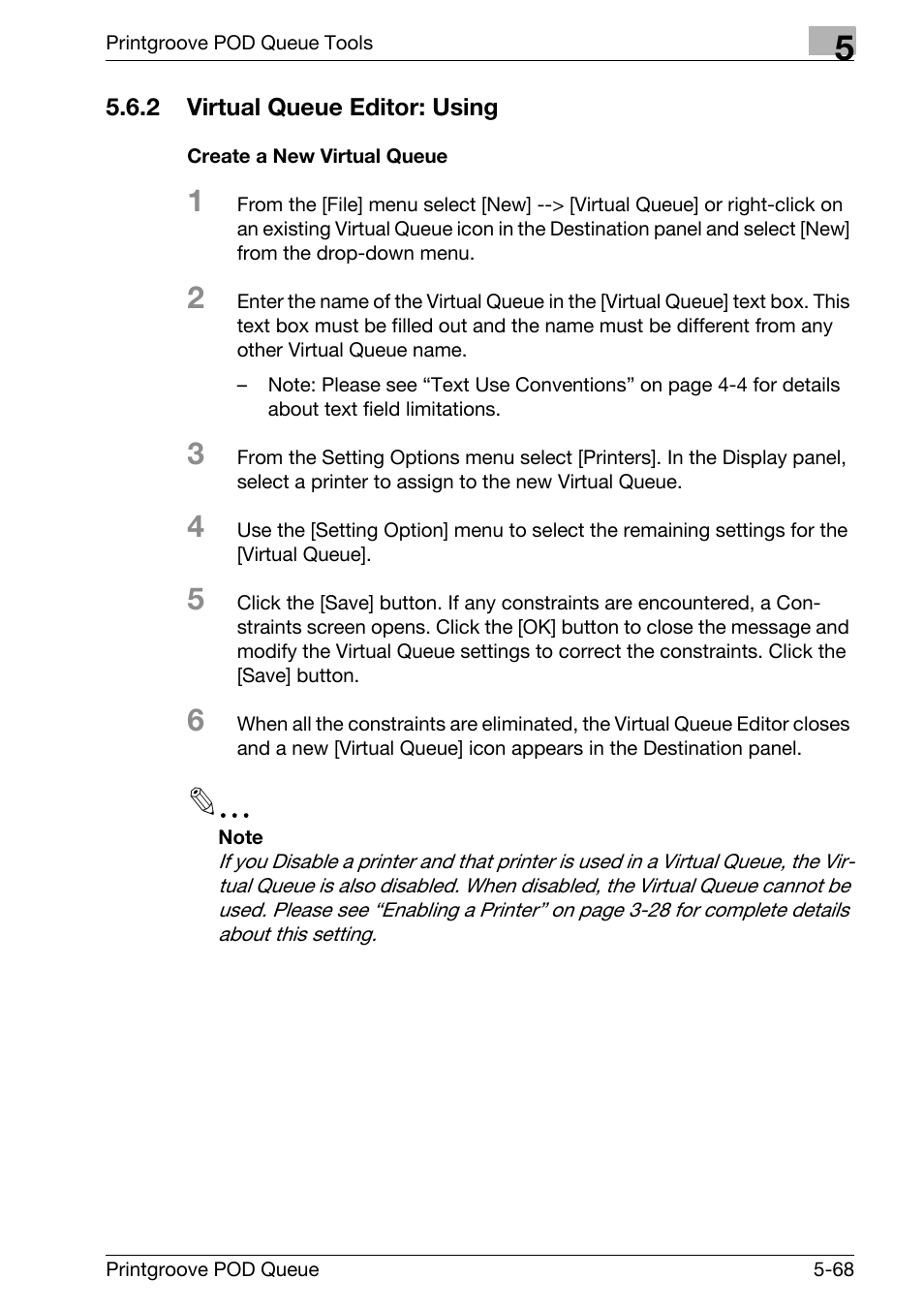 Virtual queue editor: using -68 | Konica Minolta Printgroove User Manual | Page 139 / 195