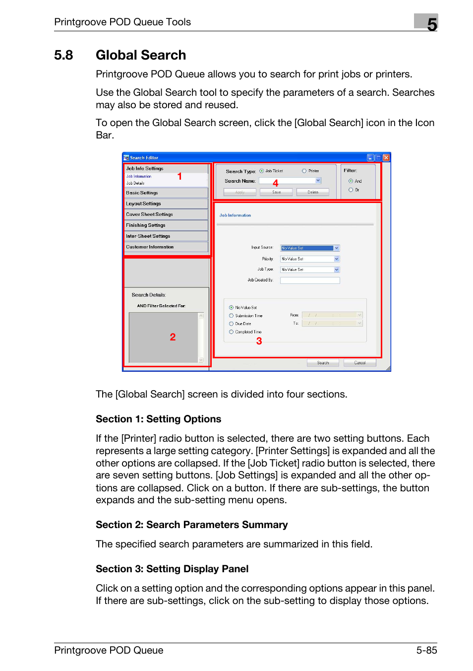 8 global search, Global search -85 | Konica Minolta Printgroove User Manual | Page 156 / 195