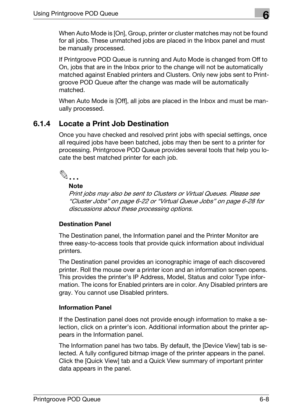 Locate a print job destination -8 | Konica Minolta Printgroove User Manual | Page 174 / 195