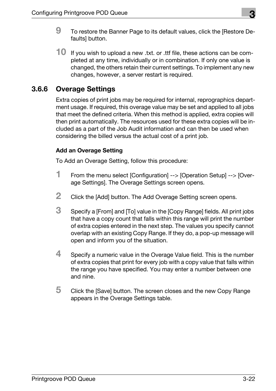 Overage settings -22 | Konica Minolta Printgroove User Manual | Page 43 / 195