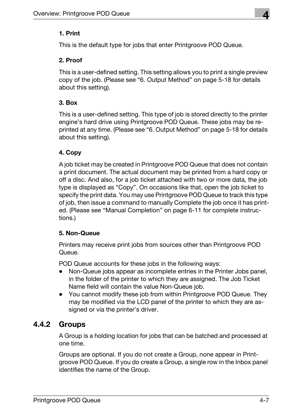 Groups -7 | Konica Minolta Printgroove User Manual | Page 62 / 195