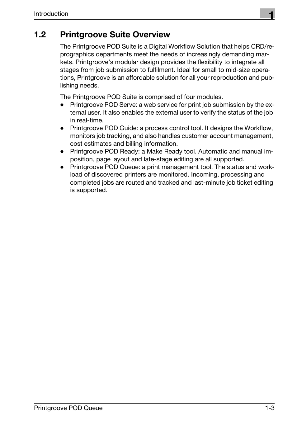 2 printgroove suite overview, Printgroove suite overview -3 | Konica Minolta Printgroove User Manual | Page 8 / 195