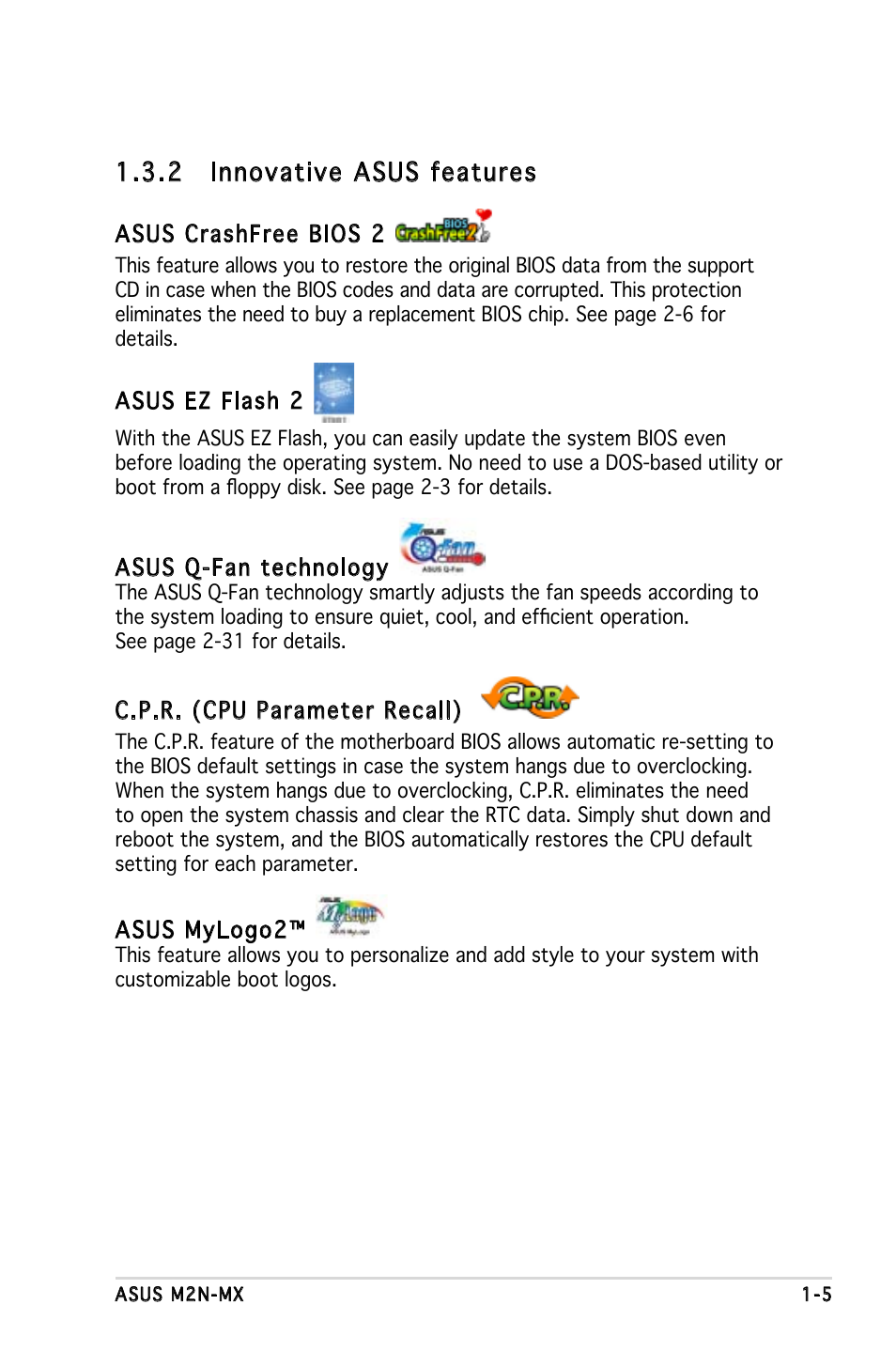 2 innovative asus features | Asus M2N-MX User Manual | Page 15 / 86