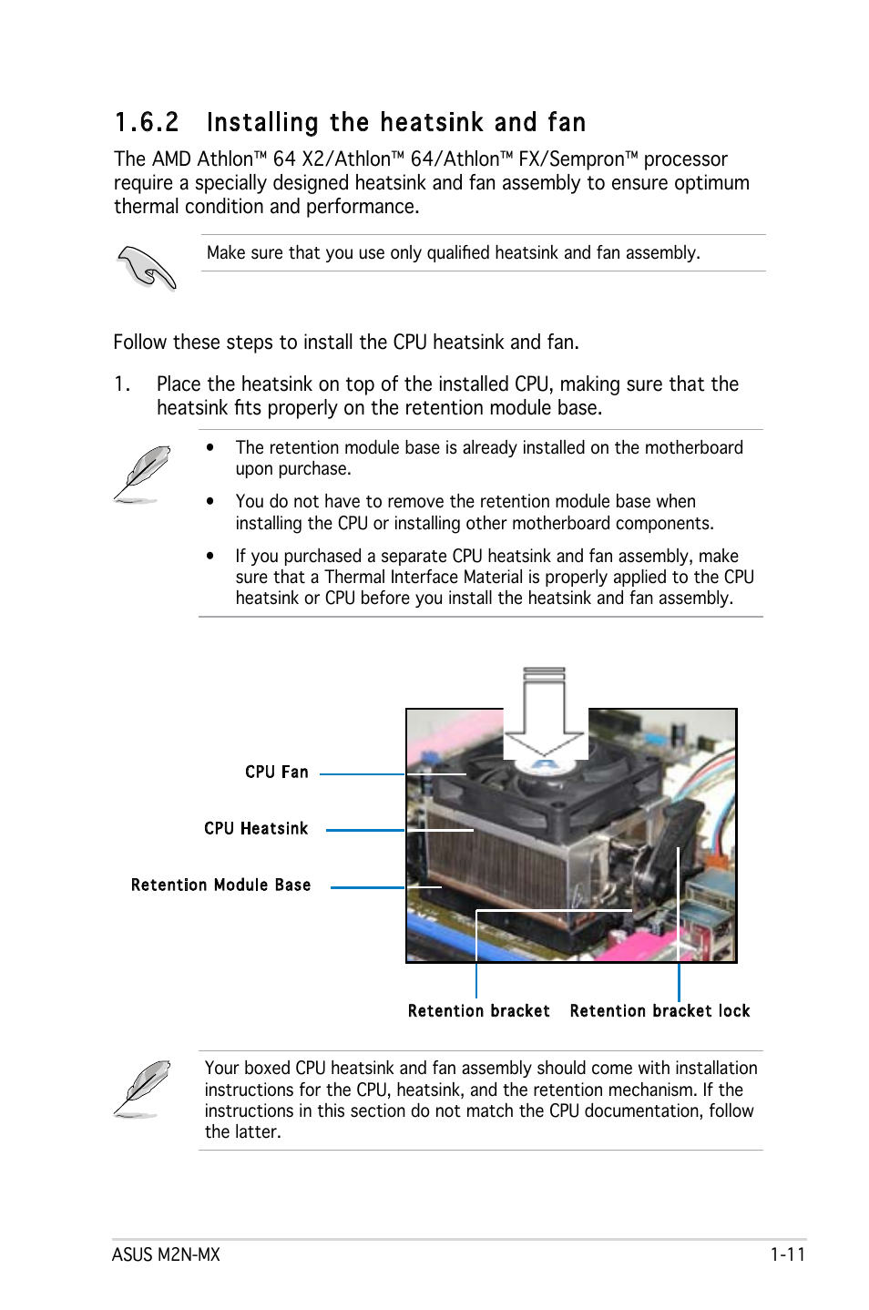 2 installing the heatsink and fan | Asus M2N-MX User Manual | Page 21 / 86