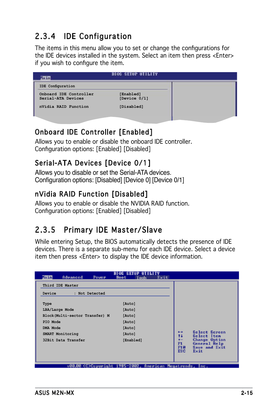 4 ide configuration, 5 primary ide master/slave, Onboard ide controller [enabled | Asus M2N-MX User Manual | Page 55 / 86