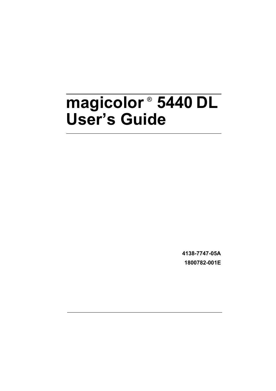 Konica Minolta Magicolor 5440 DL User Manual | 164 pages
