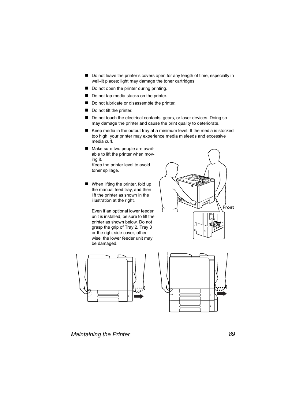 Maintaining the printer 89 | Konica Minolta Magicolor 5440 DL User Manual | Page 99 / 164