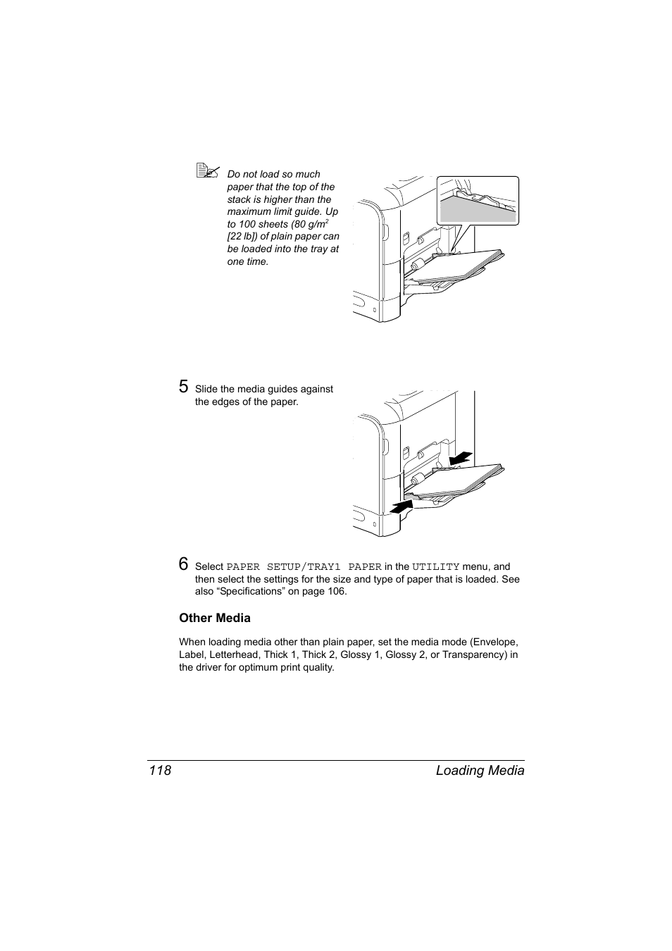 Other media, Other media 118 | Konica Minolta MAGICOLOR 4695MF User Manual | Page 132 / 346