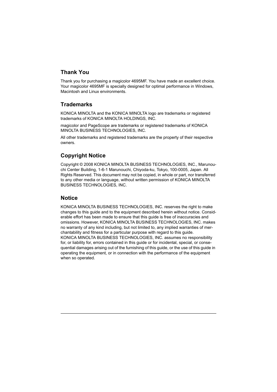 Konica Minolta MAGICOLOR 4695MF User Manual | Page 2 / 346