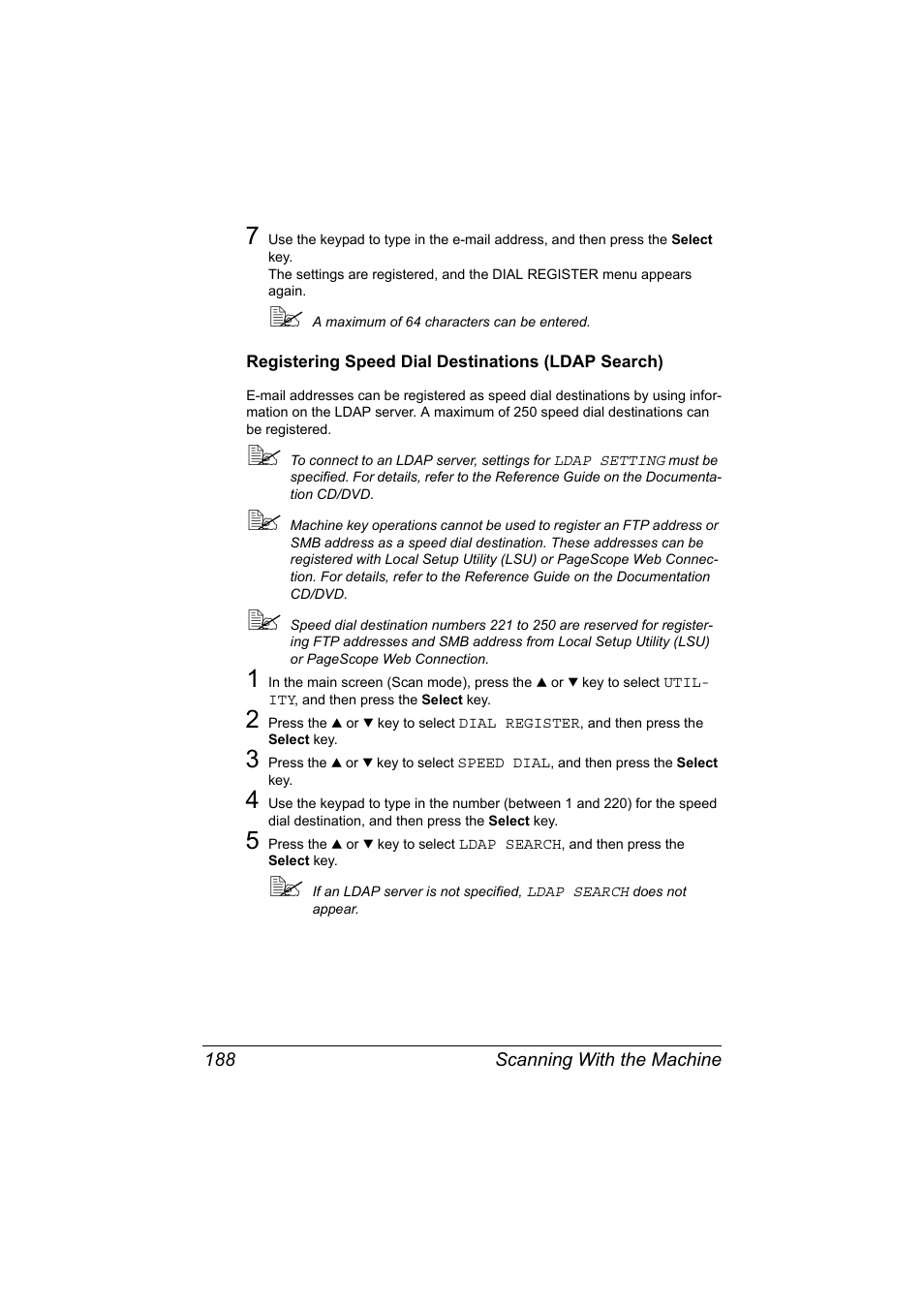 Registering speed dial destinations (ldap search) | Konica Minolta MAGICOLOR 4695MF User Manual | Page 202 / 346