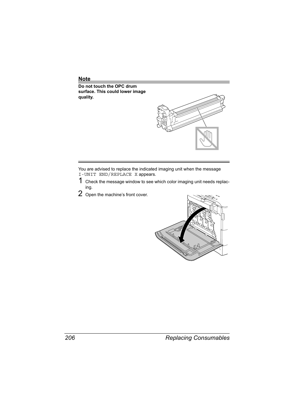 Replacing consumables 206 | Konica Minolta MAGICOLOR 4695MF User Manual | Page 220 / 346