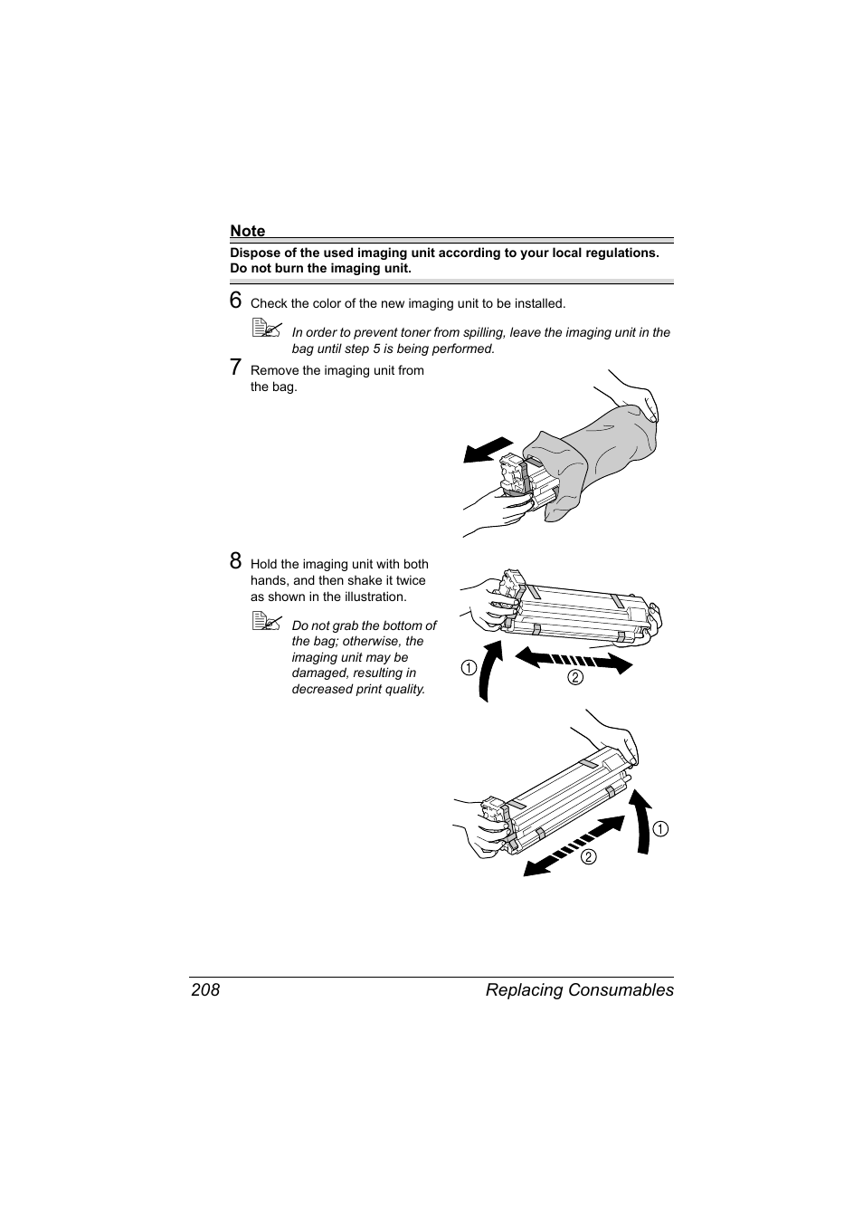 Replacing consumables 208 | Konica Minolta MAGICOLOR 4695MF User Manual | Page 222 / 346