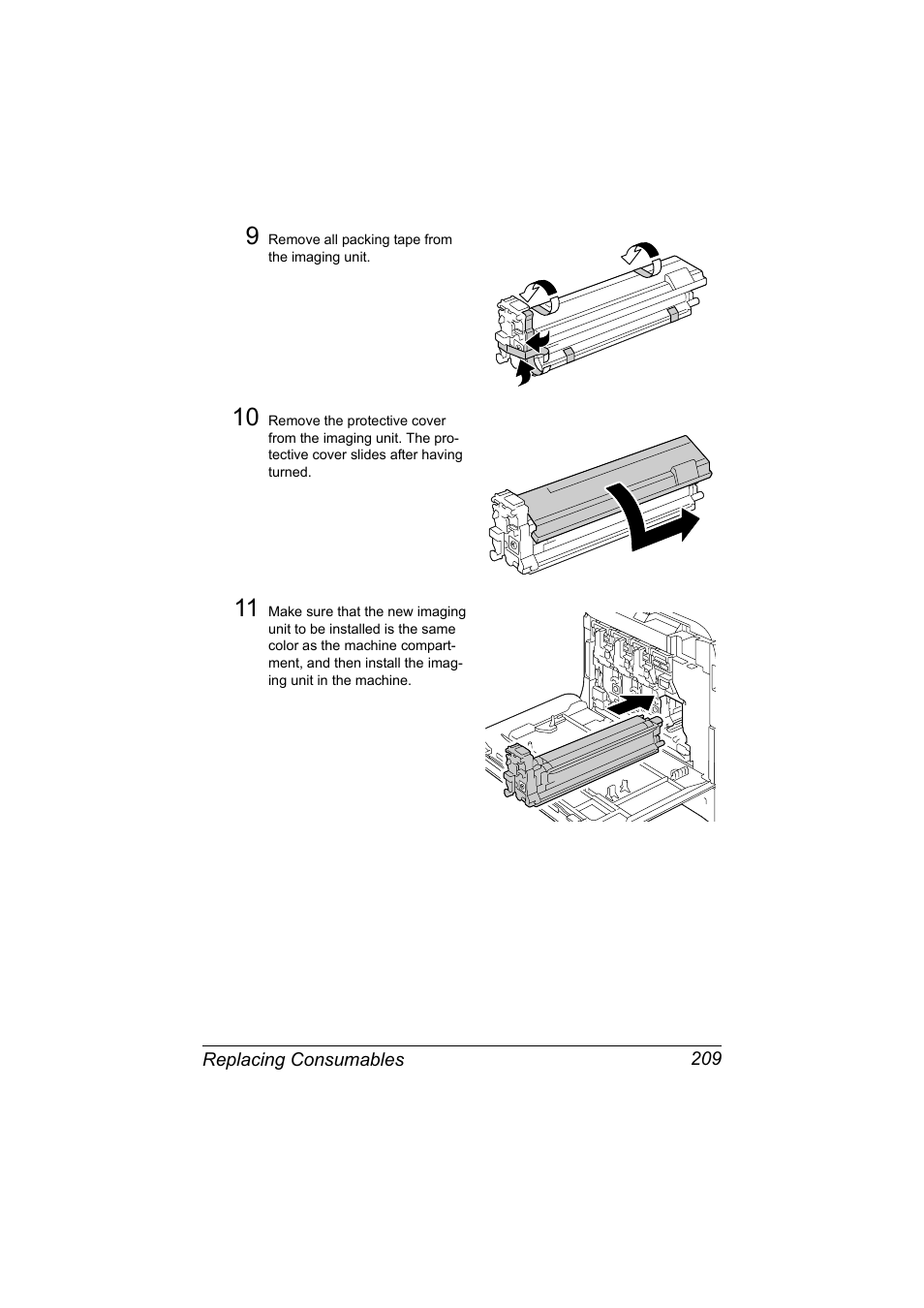 Replacing consumables 209 | Konica Minolta MAGICOLOR 4695MF User Manual | Page 223 / 346