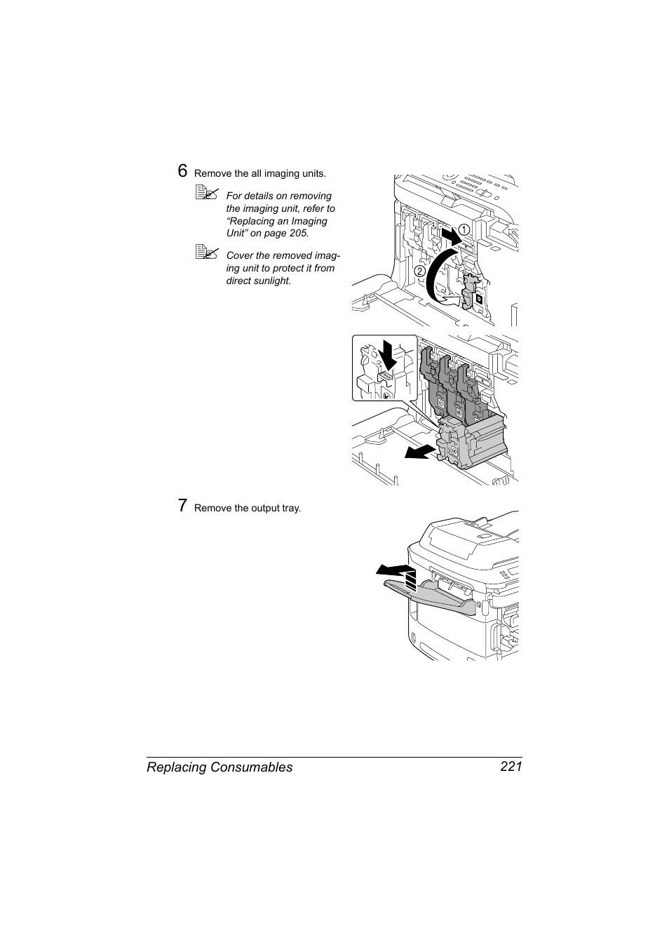 Replacing consumables 221 | Konica Minolta MAGICOLOR 4695MF User Manual | Page 235 / 346