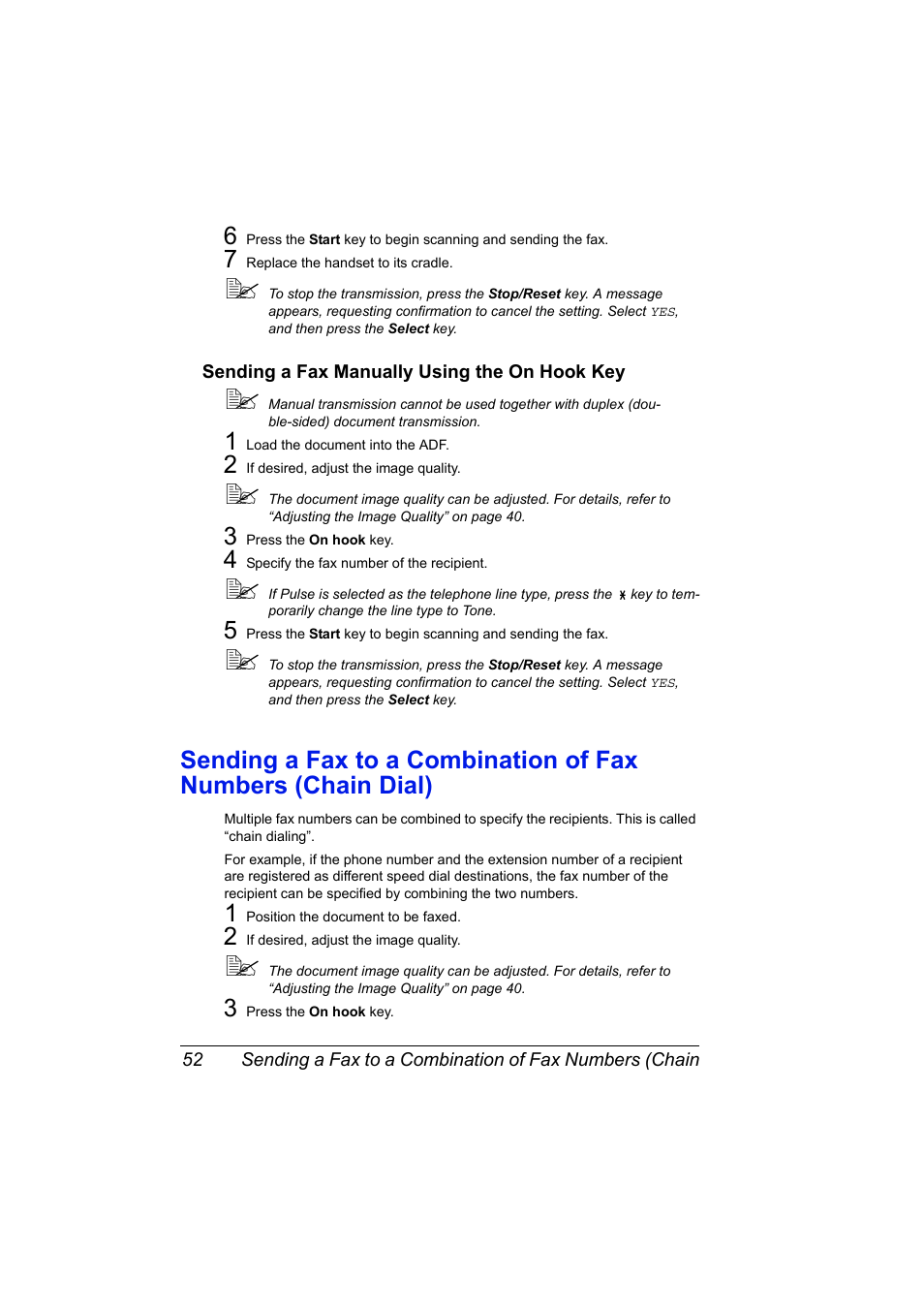 Sending a fax manually using the on hook key, Sending a fax manually using the on hook key 52 | Konica Minolta magicolor 4690MF User Manual | Page 58 / 108