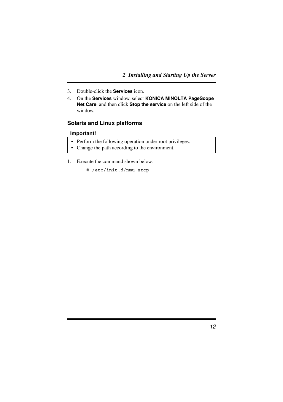 Solaris and linux platforms | Konica Minolta PageScope Net Care User Manual | Page 23 / 145