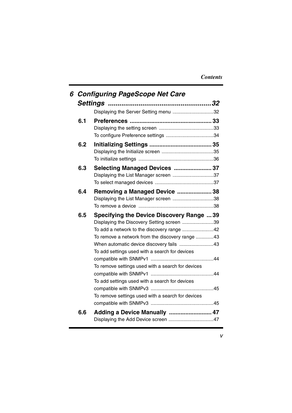 6 configuring pagescope net care settings | Konica Minolta PageScope Net Care User Manual | Page 6 / 145