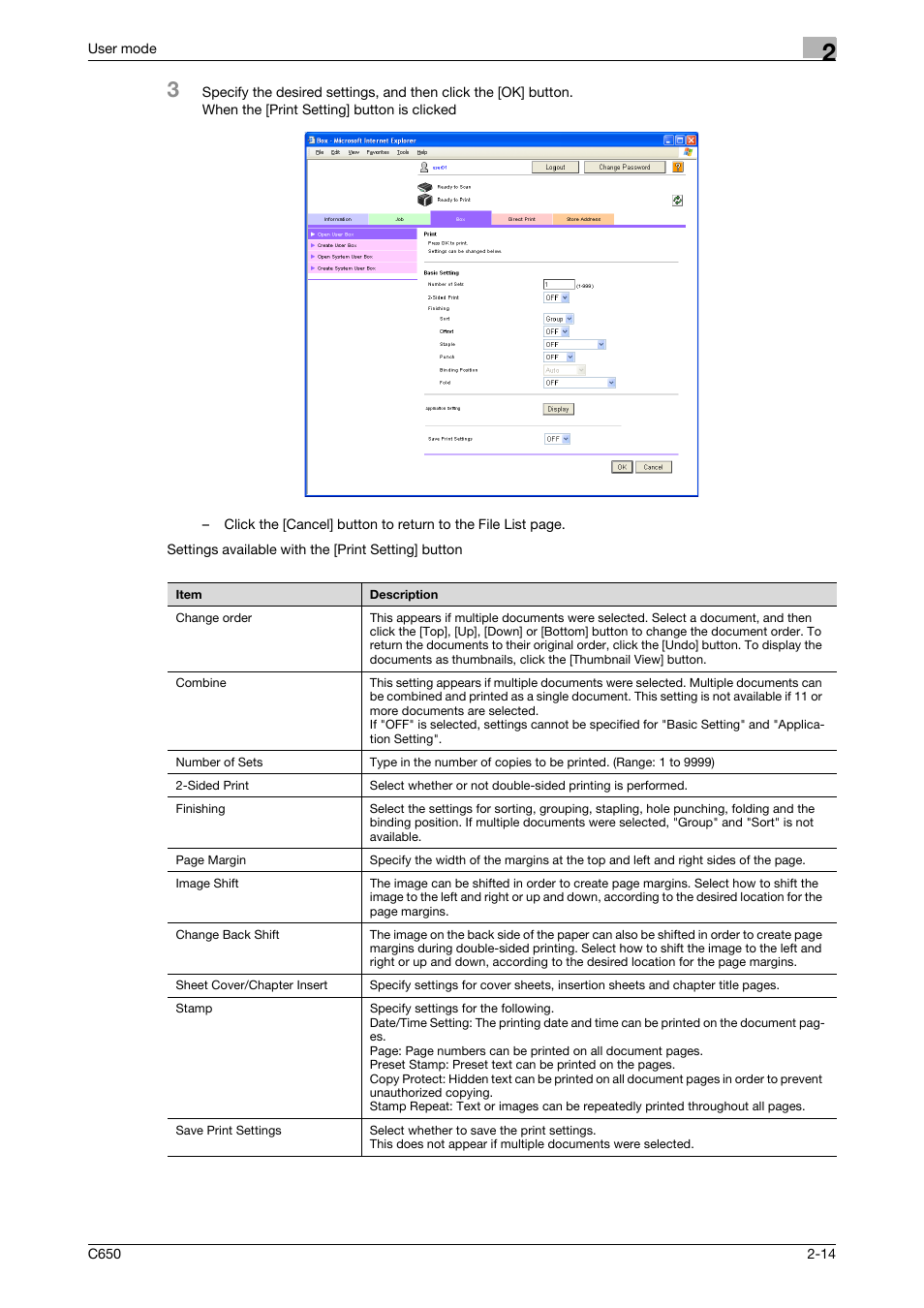Konica Minolta bizhub C650 User Manual | Page 38 / 165