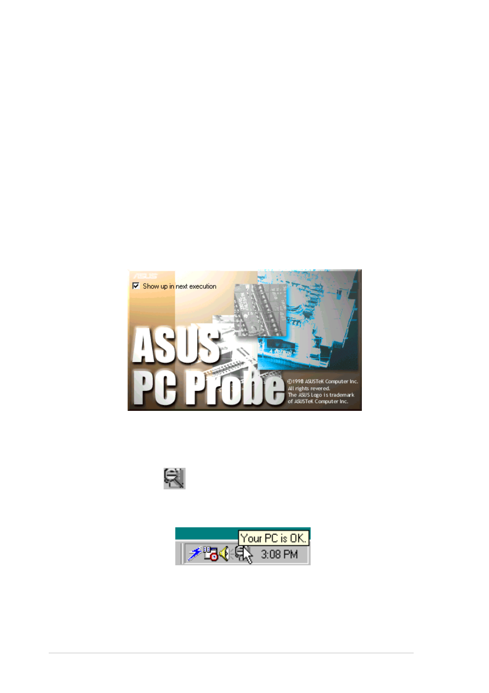 4 asus pc probe, 1 starting asus pc probe | Asus P4T533 User Manual | Page 106 / 136
