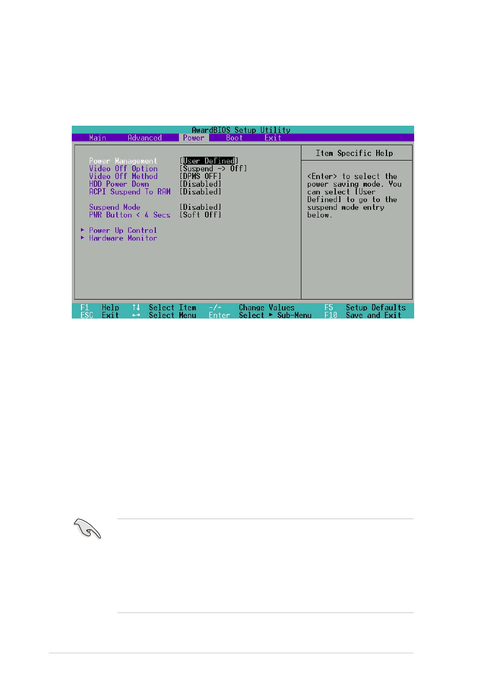 5 power menu | Asus P4T533 User Manual | Page 92 / 136
