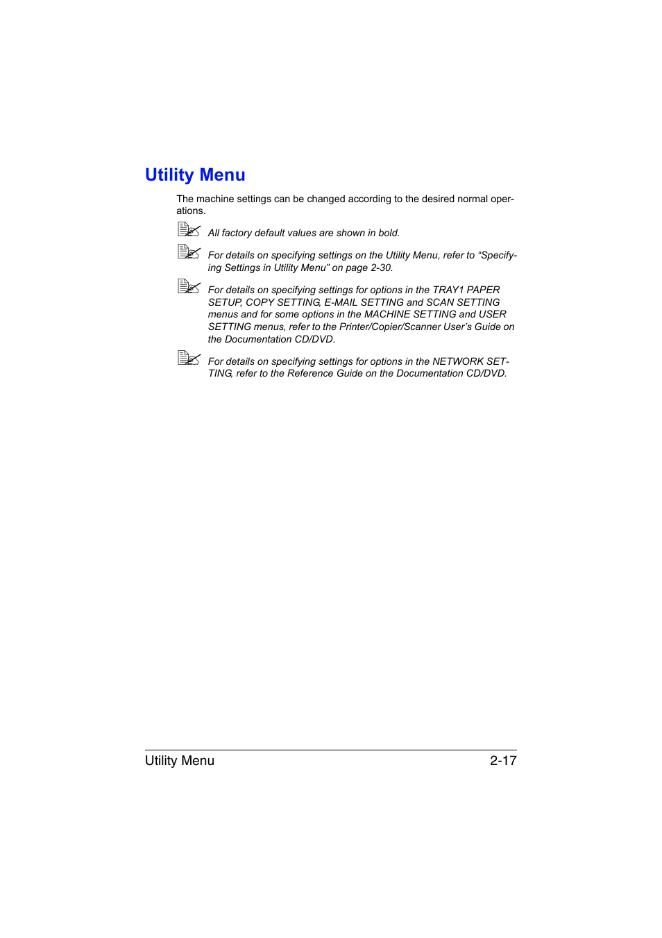 Utility menu, Utility menu -17 | Konica Minolta magicolor 1690MF User Manual | Page 28 / 113
