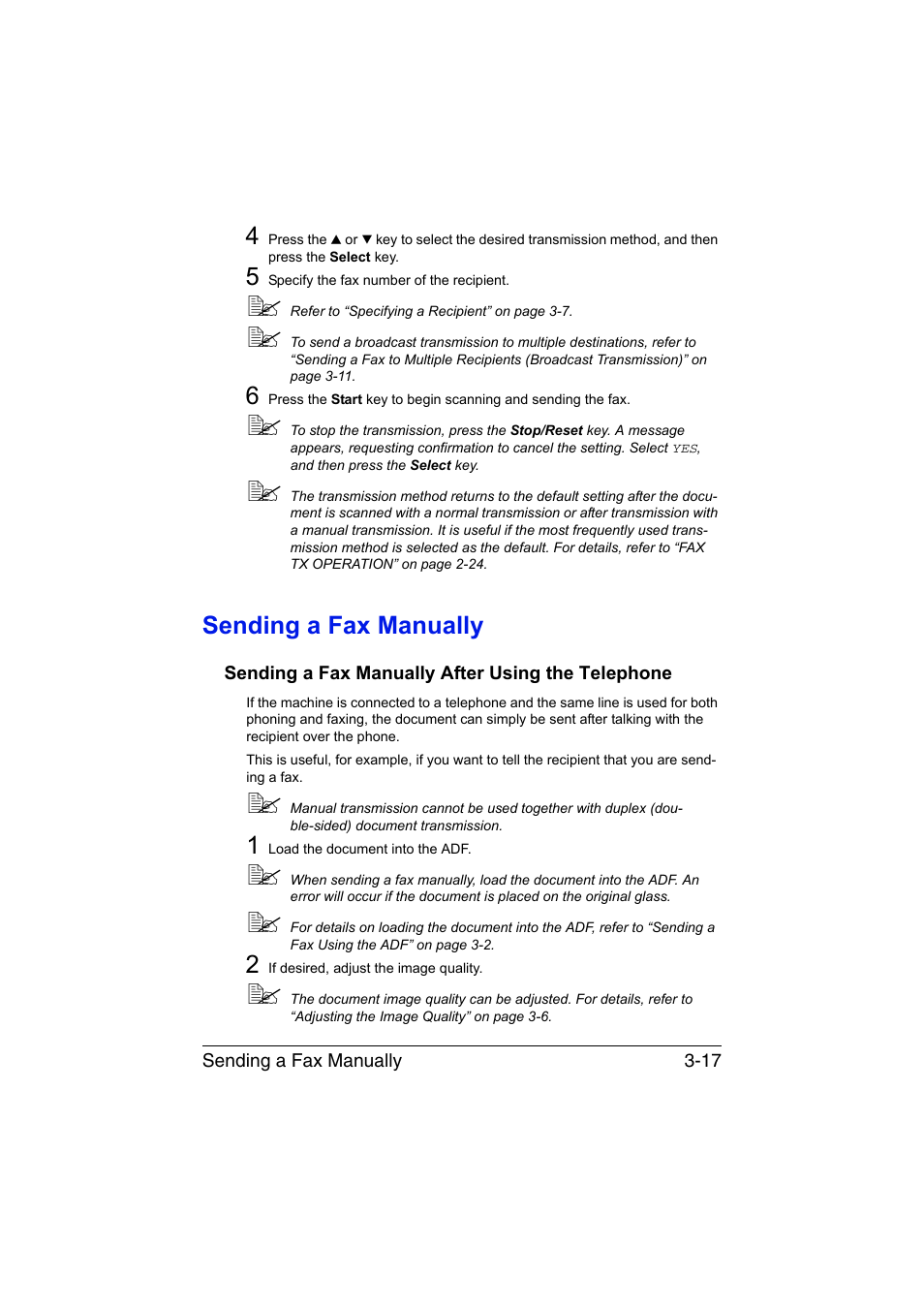 Sending a fax manually, Sending a fax manually after using the telephone, Sending a fax manually -17 | Konica Minolta magicolor 1690MF User Manual | Page 60 / 113