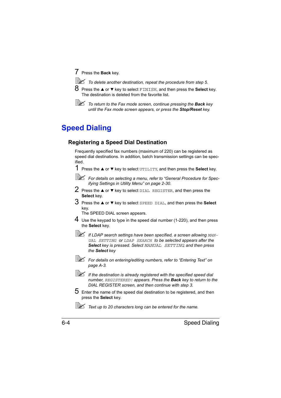 Speed dialing, Registering a speed dial destination, Speed dialing -4 | Registering a speed dial destination -4 | Konica Minolta magicolor 1690MF User Manual | Page 85 / 113