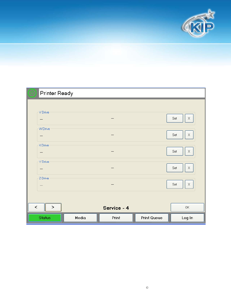 Kip c7800 touchscreen software, Service page 4 | Konica Minolta KIP C7800 User Manual | Page 24 / 42