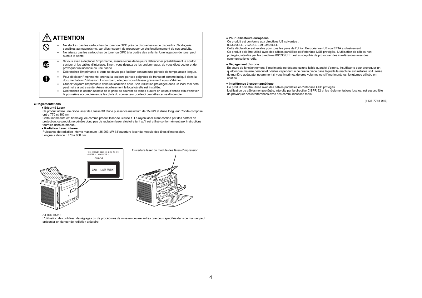 Attention | Konica Minolta PagePro 1300 Series User Manual | Page 5 / 46