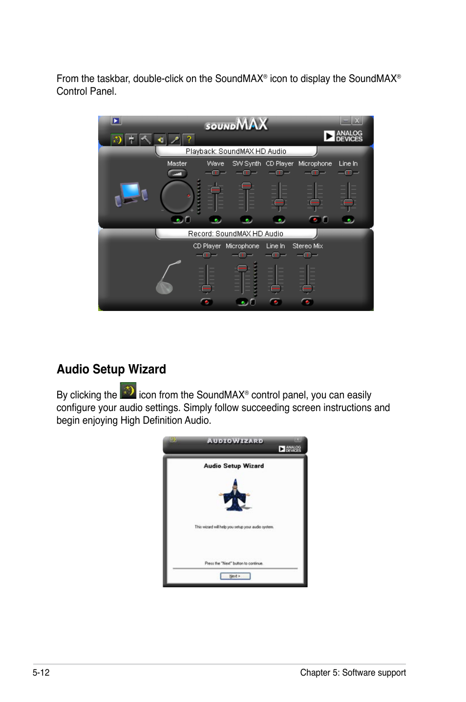 Audio setup wizard | Asus Striker Extreme User Manual | Page 134 / 172