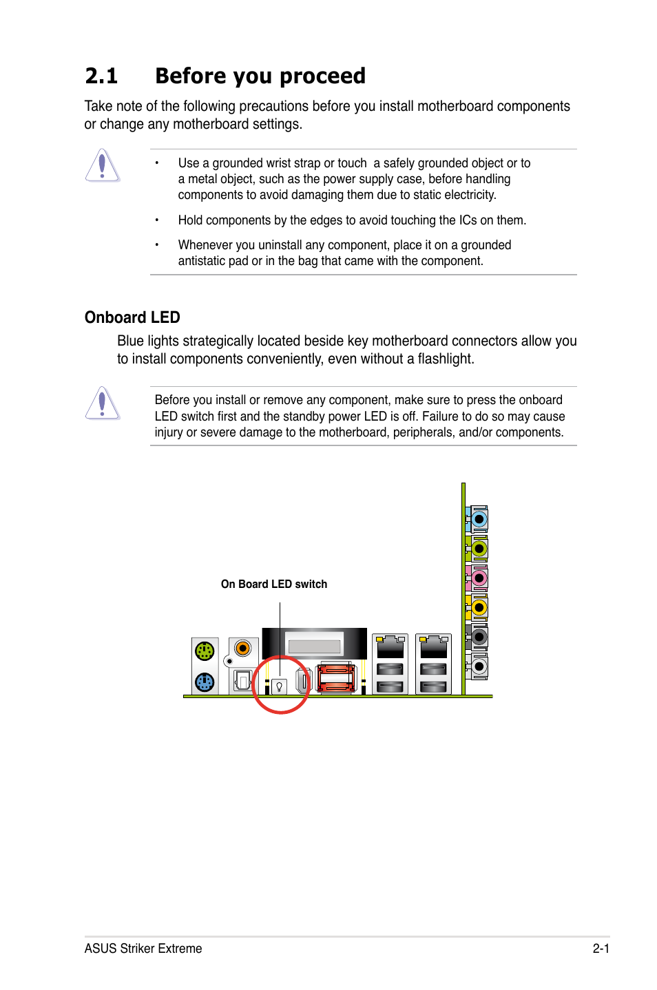 1 before you proceed | Asus Striker Extreme User Manual | Page 27 / 172