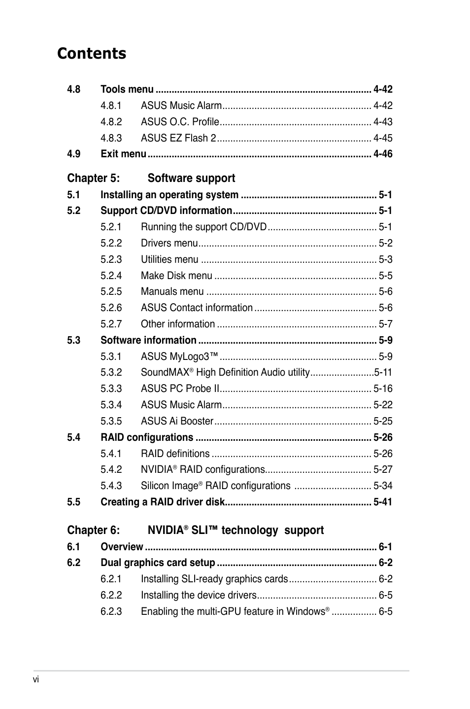 Asus Striker Extreme User Manual | Page 6 / 172