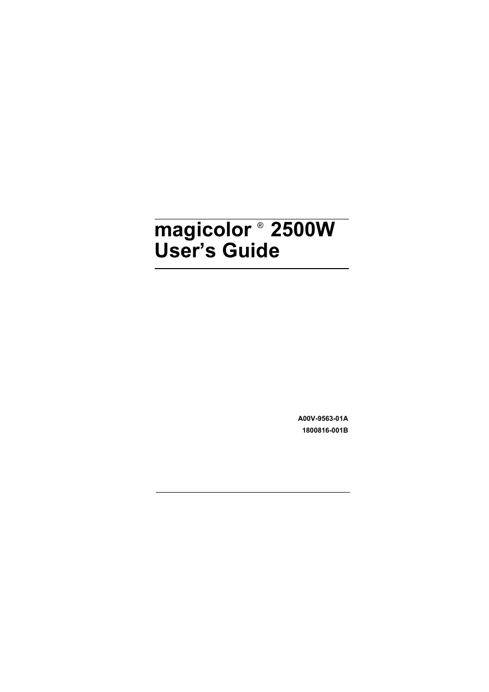 Konica Minolta magicolor 2500W User Manual | 108 pages