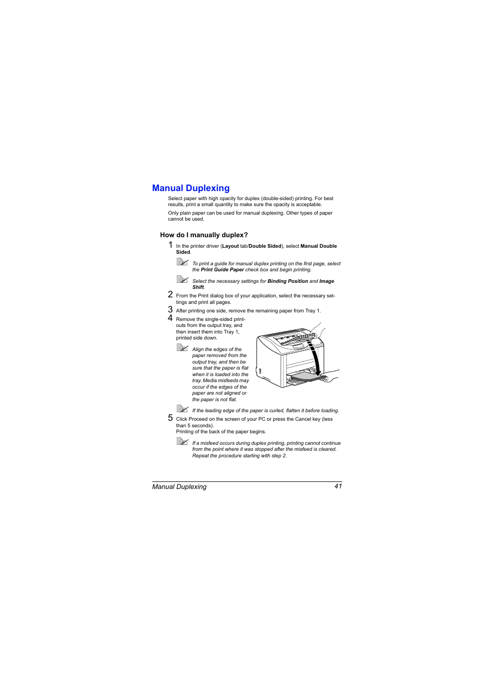 Manual duplexing, How do i manually duplex, Manual duplexing 41 | How do i manually duplex? 41 | Konica Minolta magicolor 2500W User Manual | Page 49 / 108