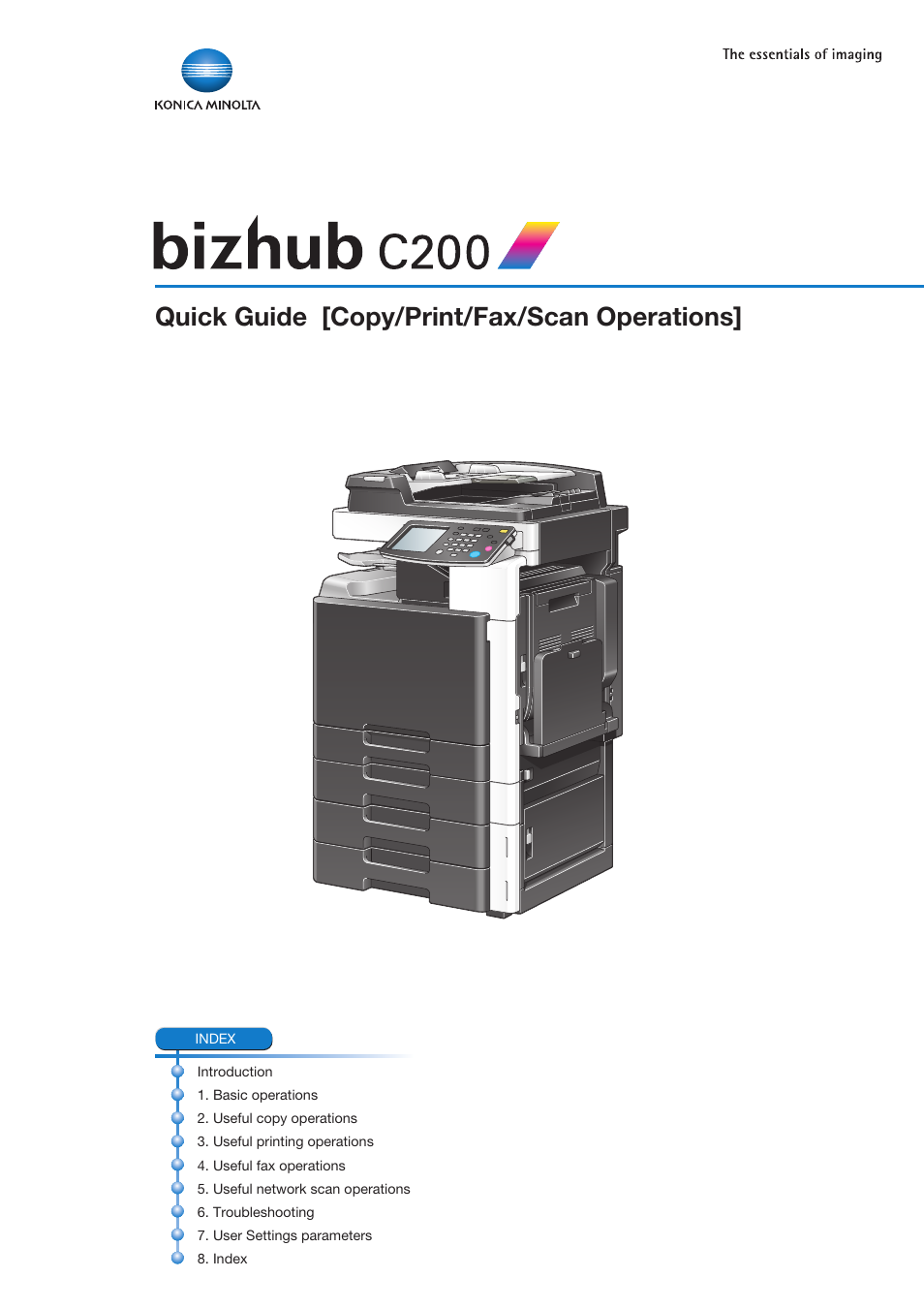 Konica Minolta bizhub C200 User Manual | 186 pages