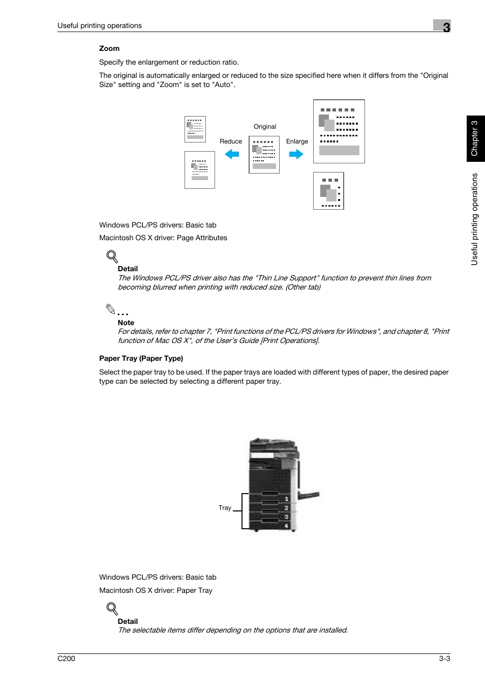 Zoom, Paper tray (paper type) | Konica Minolta bizhub C200 User Manual | Page 108 / 186