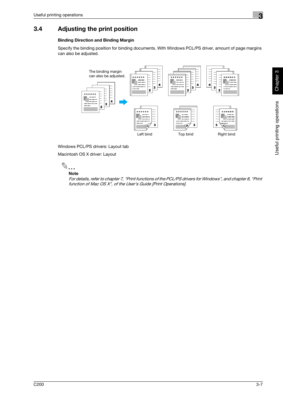 4 adjusting the print position, Binding direction and binding margin, Adjusting the print position -7 | Konica Minolta bizhub C200 User Manual | Page 112 / 186