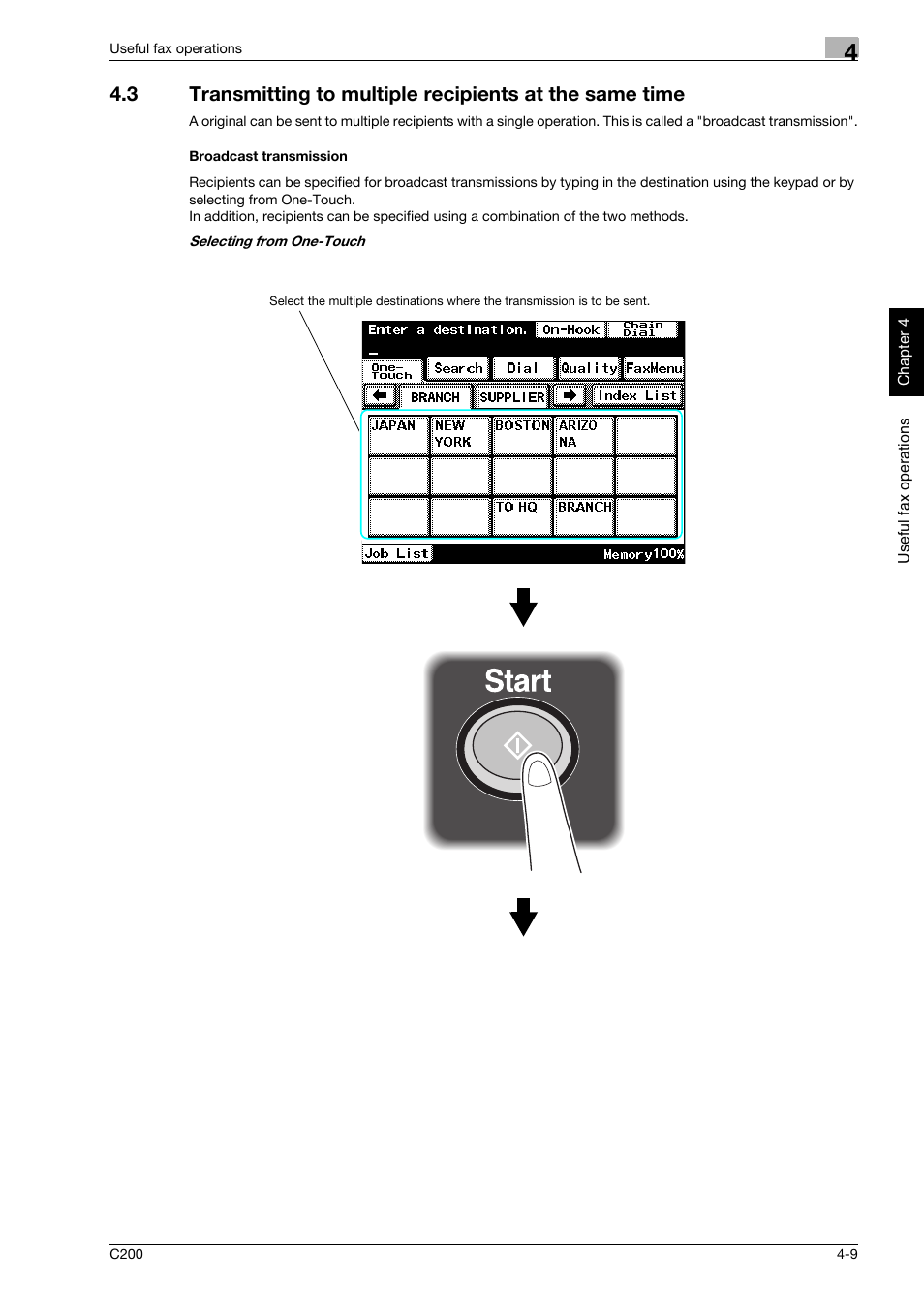 Broadcast transmission | Konica Minolta bizhub C200 User Manual | Page 124 / 186