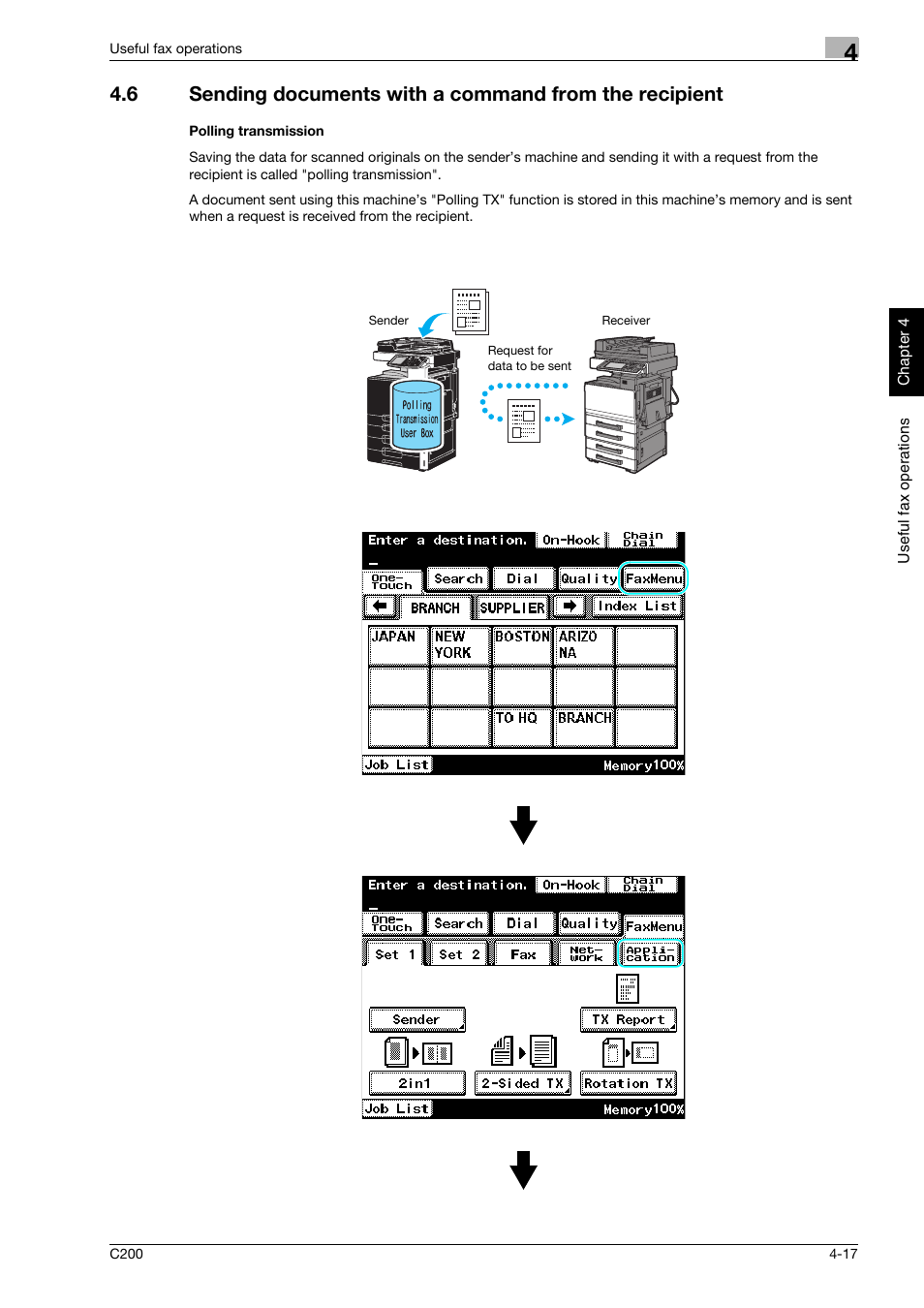 Polling transmission | Konica Minolta bizhub C200 User Manual | Page 132 / 186