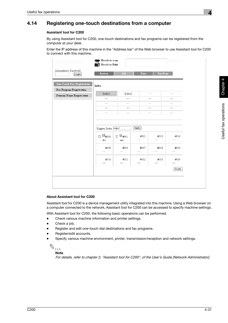 Assistant tool for c200, About assistant tool for c200 | Konica Minolta bizhub C200 User Manual | Page 146 / 186
