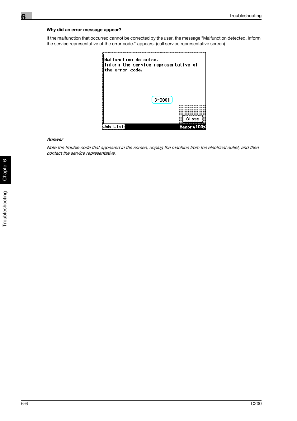 Why did an error message appear | Konica Minolta bizhub C200 User Manual | Page 175 / 186