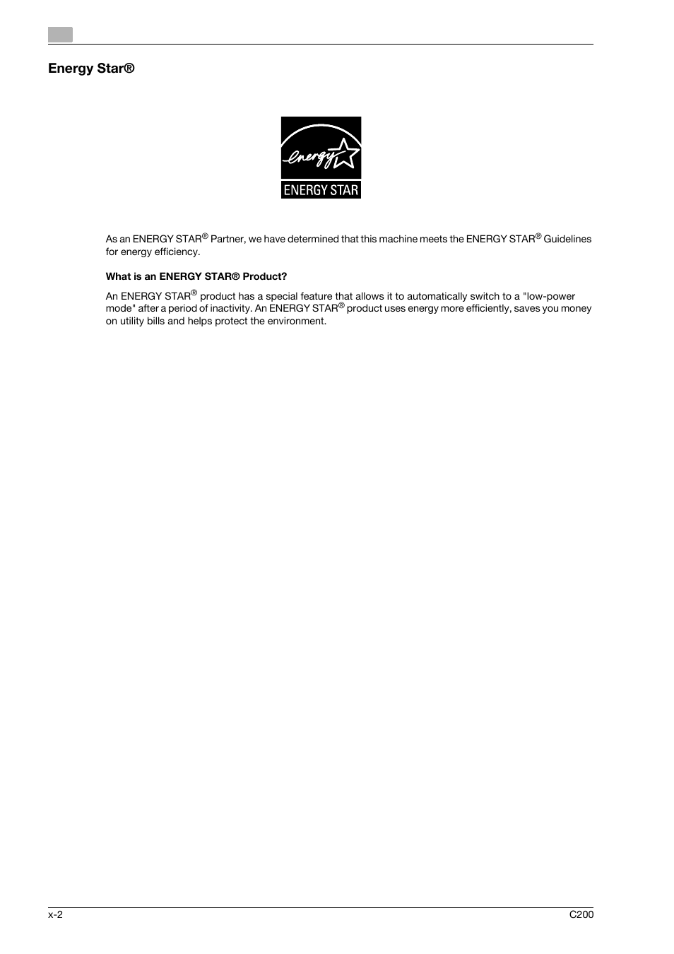 Energy star, What is an energy star® product | Konica Minolta bizhub C200 User Manual | Page 3 / 186