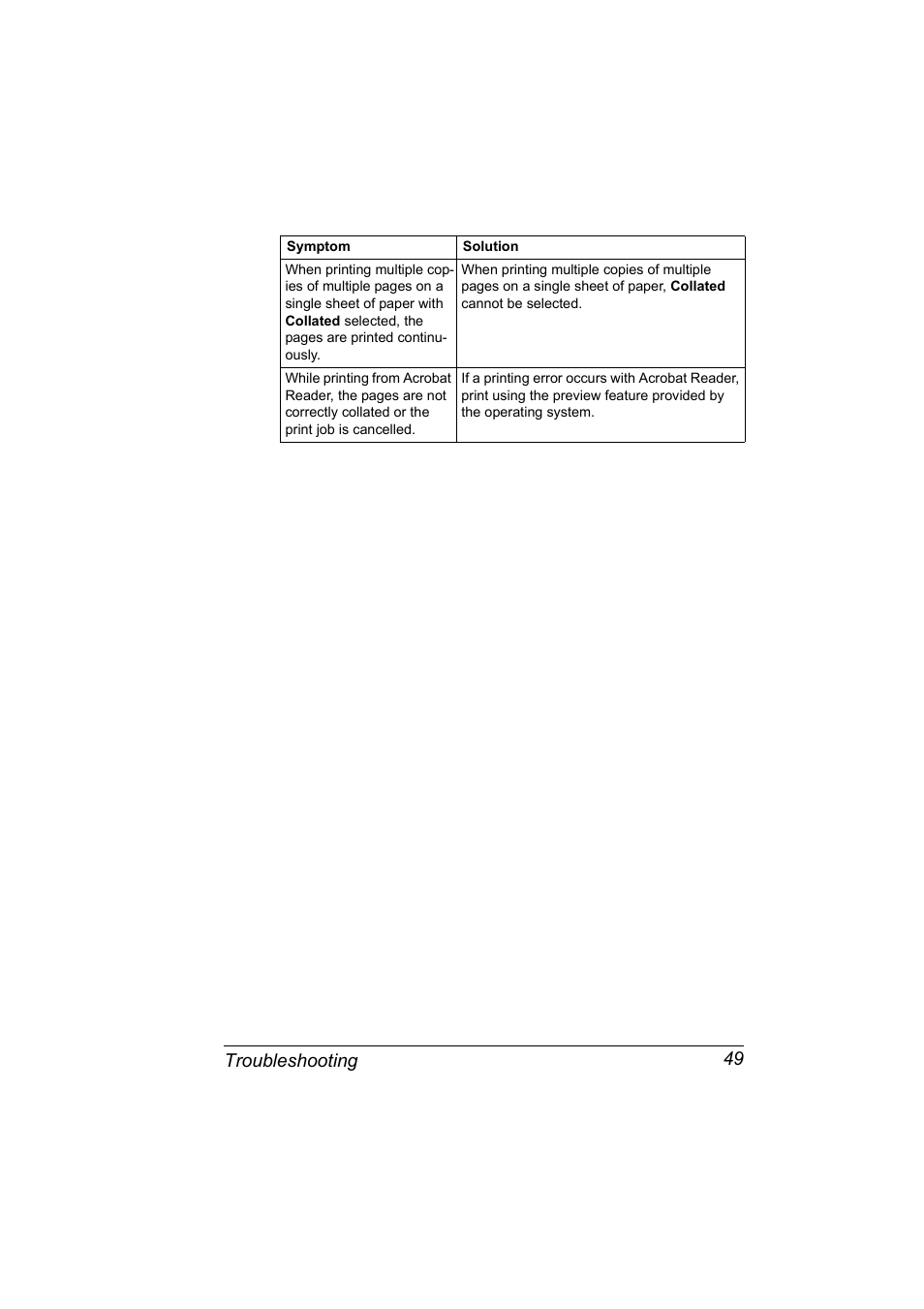 Troubleshooting 49 | Konica Minolta magicolor 2530 User Manual | Page 57 / 144