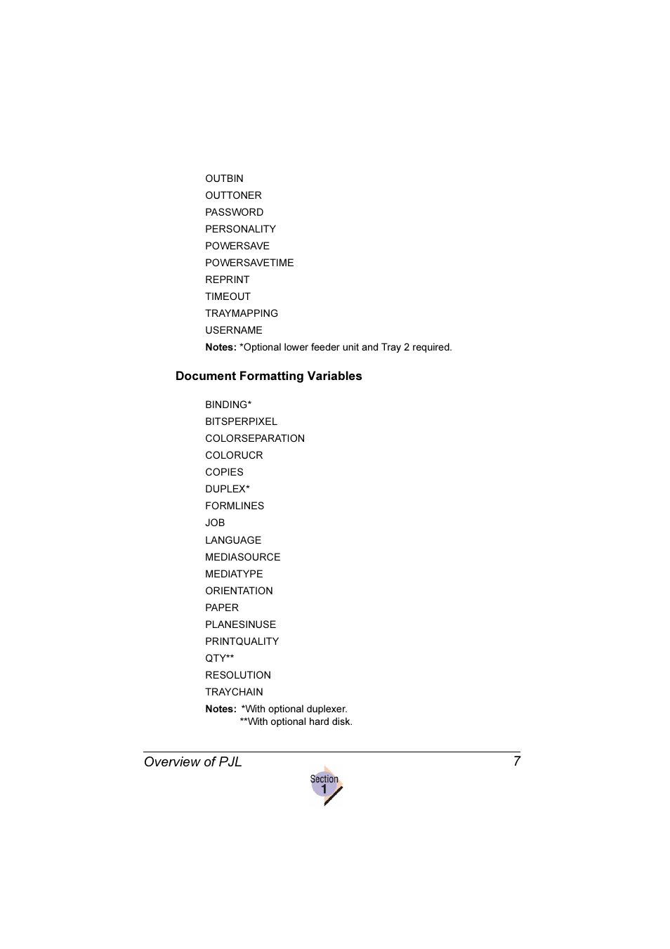 Overview of pjl 7 | Konica Minolta Magicolor 2350EN User Manual | Page 11 / 82