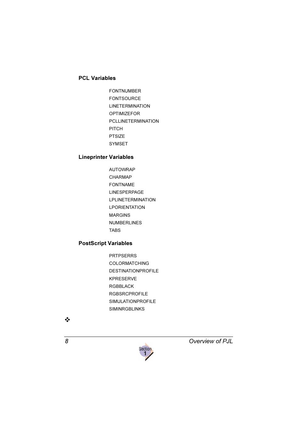 Overview of pjl 8 | Konica Minolta Magicolor 2350EN User Manual | Page 12 / 82