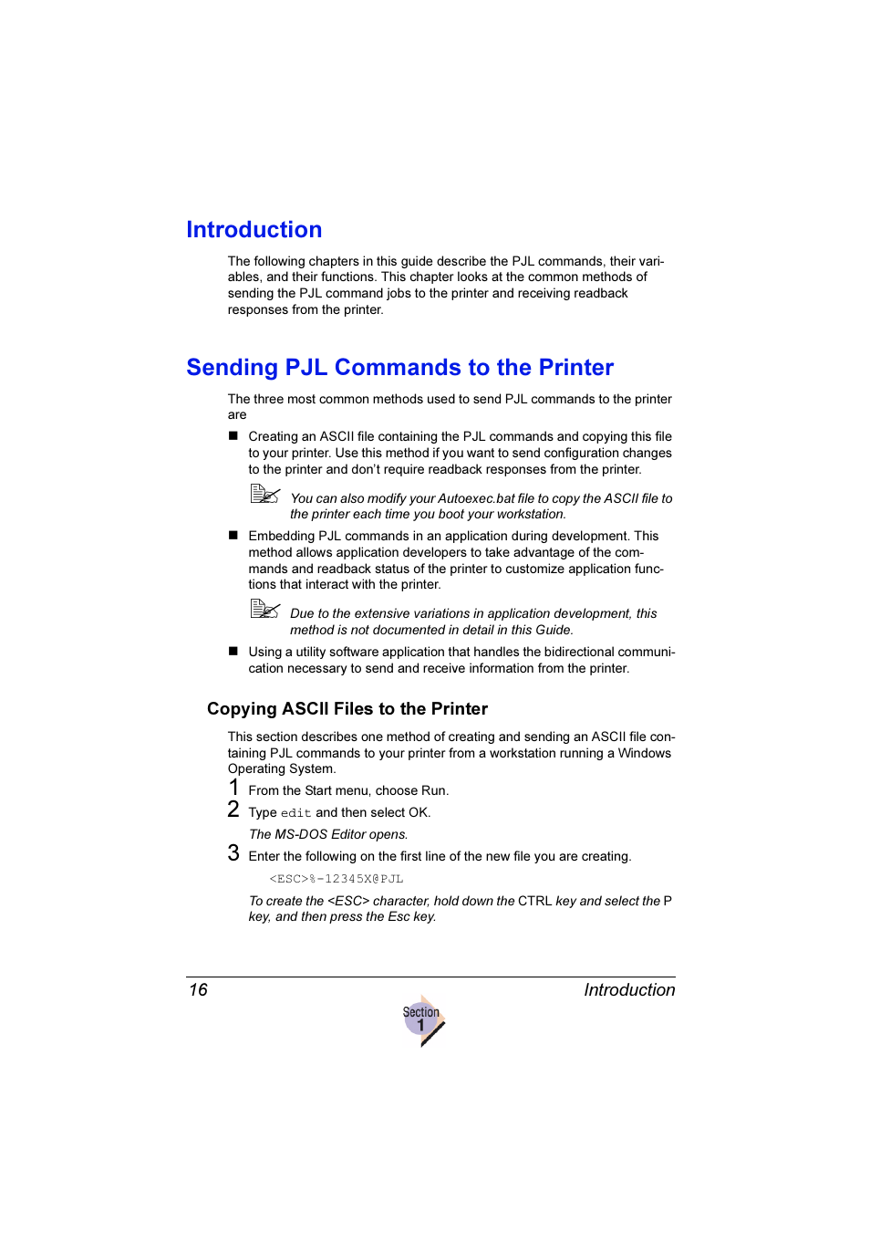 Introduction, Sending pjl commands to the printer, 3 issu | Konica Minolta Magicolor 2350EN User Manual | Page 20 / 82