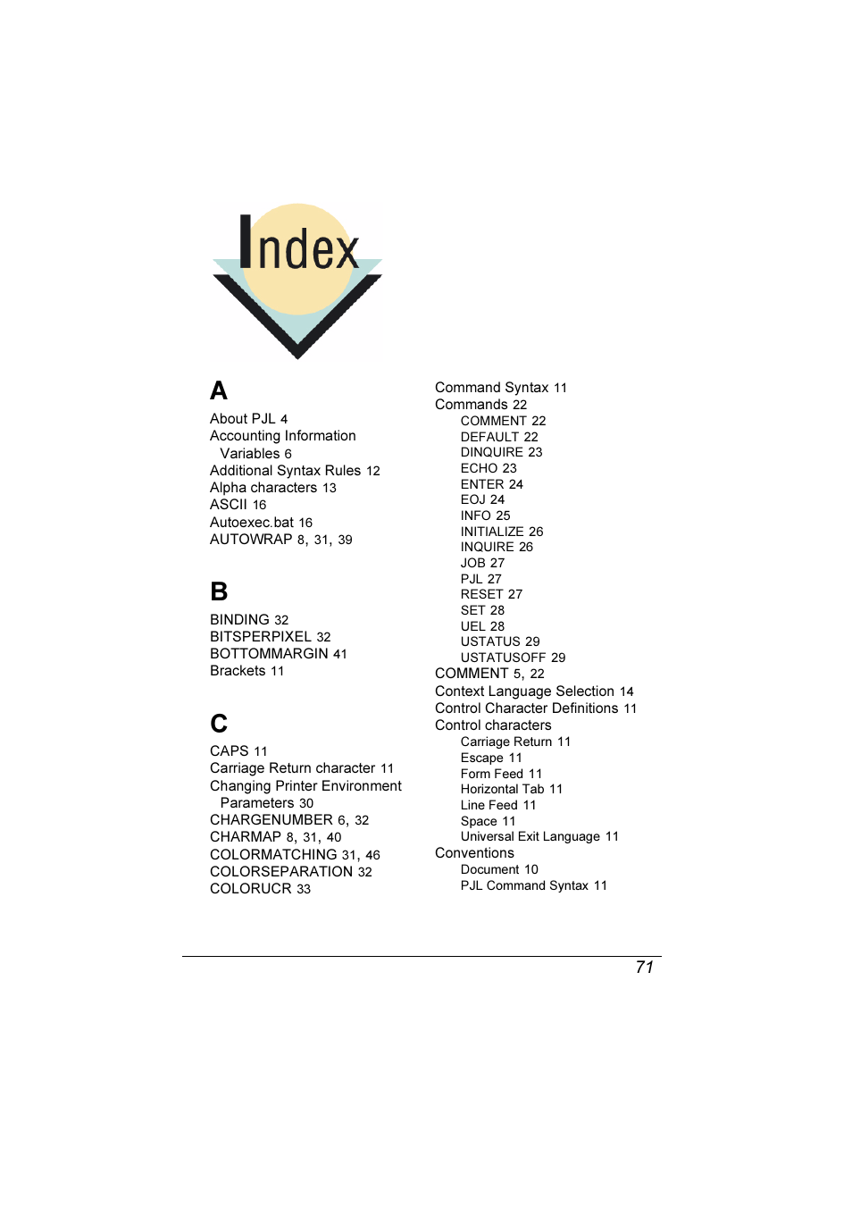 Index | Konica Minolta Magicolor 2350EN User Manual | Page 75 / 82