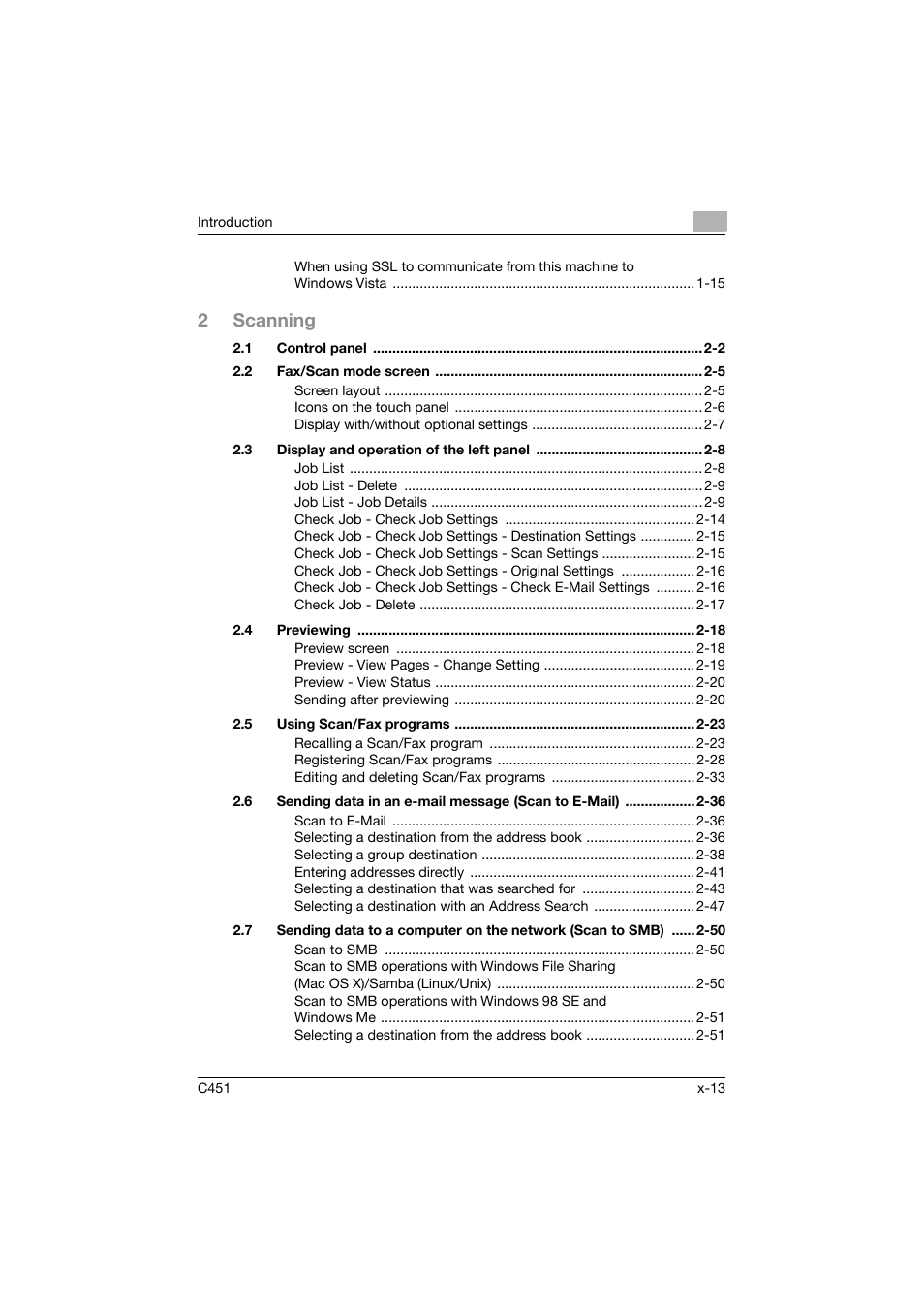 2scanning | Konica Minolta bizhub C451 User Manual | Page 14 / 413