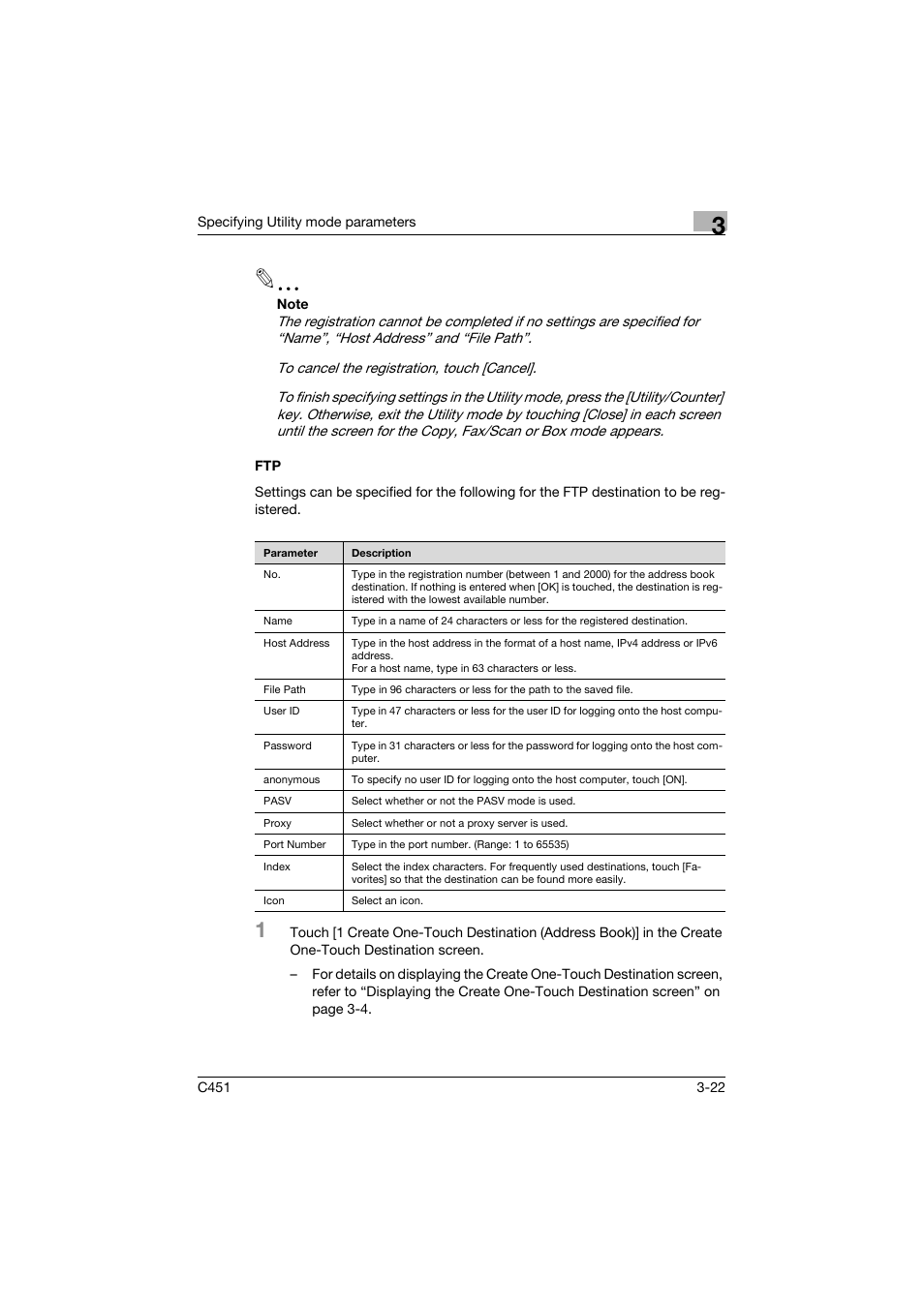 Ftp -22 | Konica Minolta bizhub C451 User Manual | Page 188 / 413